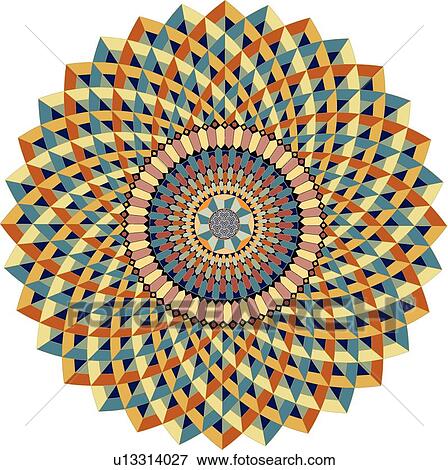 Red, blue, orange and green kaleidoscope Design Ornament View Large Clip Art Graphic Clip Art - Red, blue, orange and green kaleidoscope Design Ornament. Fotosearch