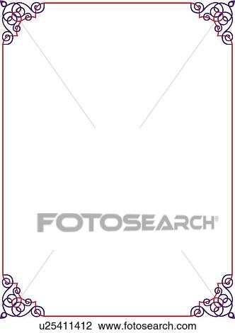 Red Border with purple decorative corners View Large Clip Art Graphic Clipart - Red Border with purple decorative corners. Fotosearch