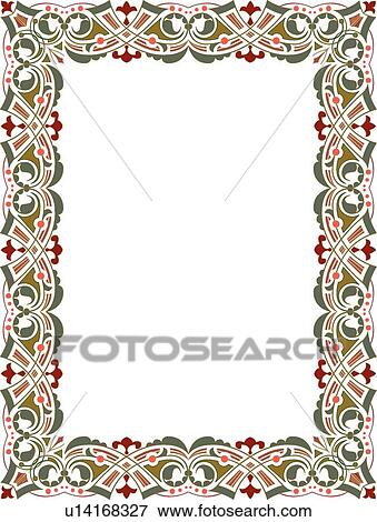 Clip Art - Red, Brown and Green Border. Fotosearch