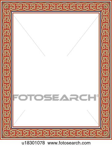 Red Celtic Border View Large Clip Art Graphic Clip Art - Red Celtic Border. Fotosearch