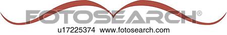 Clipart - Red Curved Line Design Ornament. Fotosearch