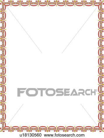Clipart - Red Fancy Border. Fotosearch