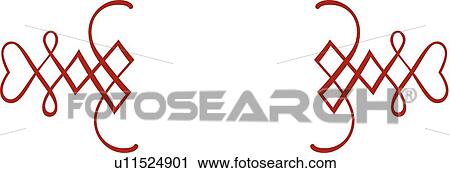 Red Fancy Line Art Header View Large Clip Art Graphic Clipart - Red Fancy Line Art Header. Fotosearch