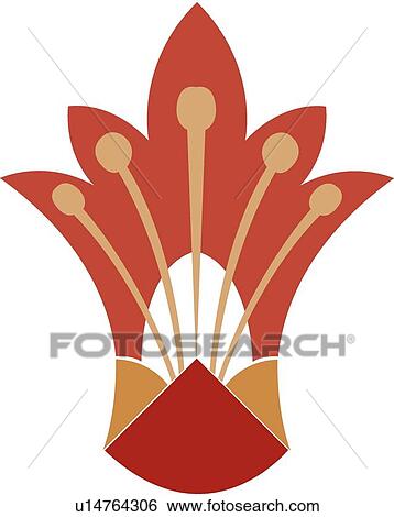 Red flower and brown accents View Large Clip Art Graphic Clip Art - Red flower and brown accents . Fotosearch
