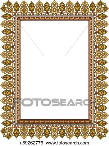 Red, gold and green arabesque Border View Large Clip Art Graphic Clip Art - Red, gold and green arabesque Border. Fotosearch