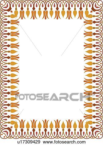 Red, gold and orange flower victorian Border View Large Clip Art Graphic Clip Art - Red, gold and orange flower victorian Border. Fotosearch