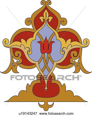 Red gold and purple fancy design View Large Clip Art Graphic Clip Art - Red gold and purple fancy design . Fotosearch