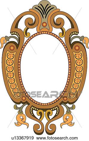 Red, gold, orange and brown decorative oval Frame View Large Clip Art Graphic Clip Art - Red, gold, orange and brown decorative oval Frame. Fotosearch