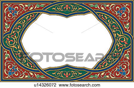 Red, Green and Blue Floral Arabesque Design View Large Clip Art Graphic Clipart - Red, Green and Blue Floral Arabesque Design. Fotosearch