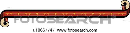Clip Art - Red Horizontal Design Ornament. Fotosearch