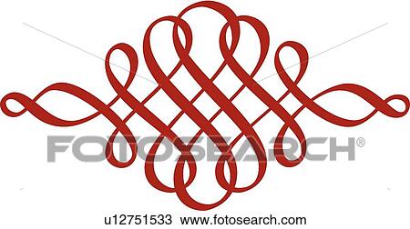 Red line art with loops View Large Clip Art Graphic Clipart - Red line art with loops. Fotosearch