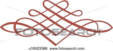 Clip Art - Red lines and swirls . Fotosearch