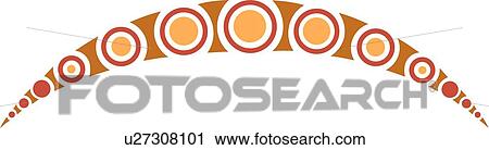 Clipart - Red, orange and brown arch Design Ornament. Fotosearch