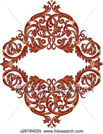 Clipart - Red, orange and brown leaf Frame. Fotosearch