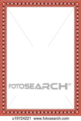 Red, orange and brown ovals in victorian Border View Large Clip Art Graphic Clipart - Red, orange and brown ovals in victorian Border. Fotosearch