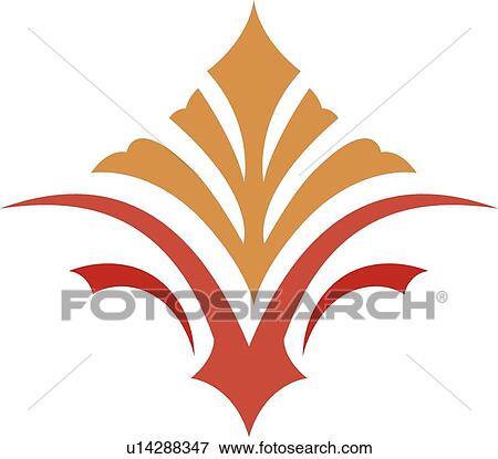 Clip Art - Red orange and coral design . Fotosearch