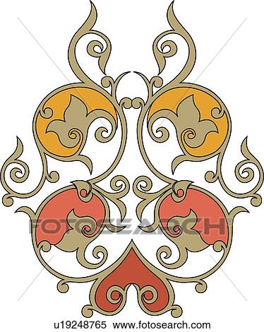 Clipart - Red orange and gold swirls . Fotosearch