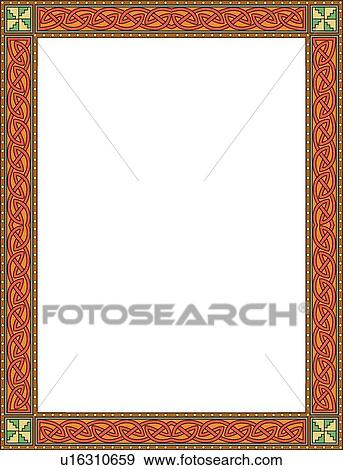 Red, Orange and Green Celtic Border View Large Clip Art Graphic Clip Art - Red, Orange and Green Celtic Border. Fotosearch