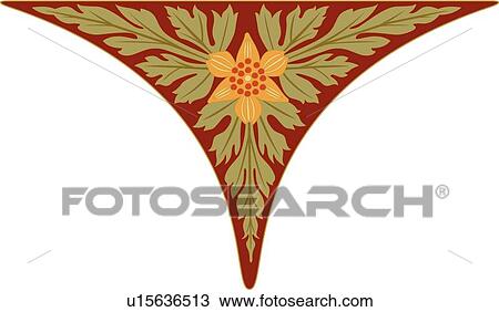 Red, orange and green floral Design Ornament View Large Clip Art Graphic Clipart - Red, orange and green floral Design Ornament. Fotosearch