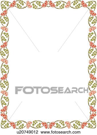 Red Rose and Leaf Border View Large Clip Art Graphic Clipart - Red Rose and Leaf Border. Fotosearch