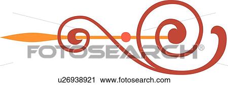 Clipart - Red swirl with an arrow . Fotosearch