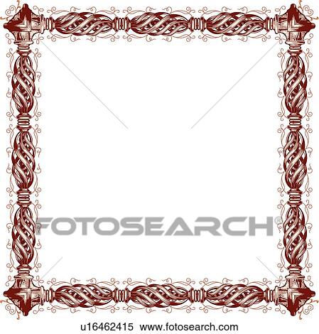 Clipart - Red Twisted Frame. Fotosearch