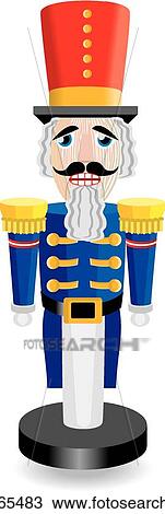 Clipart - Red white and blue nutcracker. Fotosearch