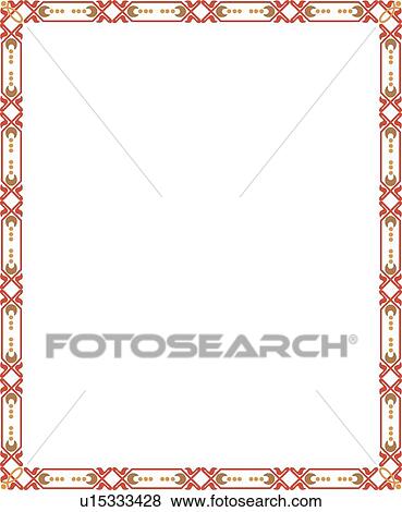 Red, yellow and brown pattern arabesque Border with diamonds View Large Clip Art Graphic Clip Art - Red, yellow and brown pattern arabesque Border with diamonds. Fotosearch