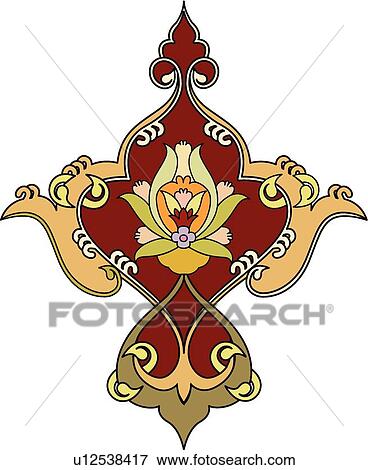 Red, Yellow and Green Arabesque Design View Large Clip Art Graphic Clip Art - Red, Yellow and Green Arabesque Design. Fotosearch