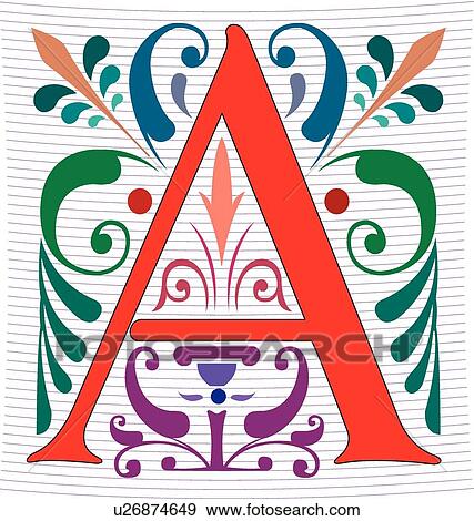 Clip Art - Regal letter A. Fotosearch