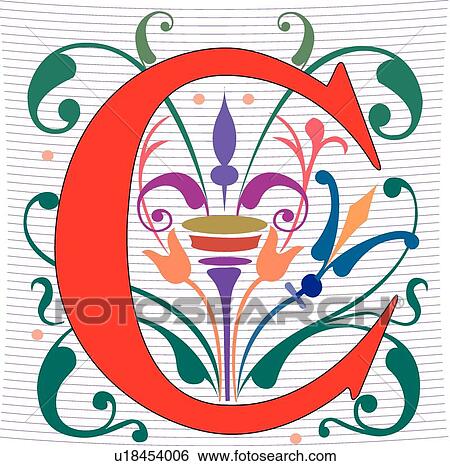 Clip Art - Regal letter C. Fotosearch