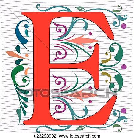Regal letter E View Large Clip Art Graphic Clipart - Regal letter E. Fotosearch