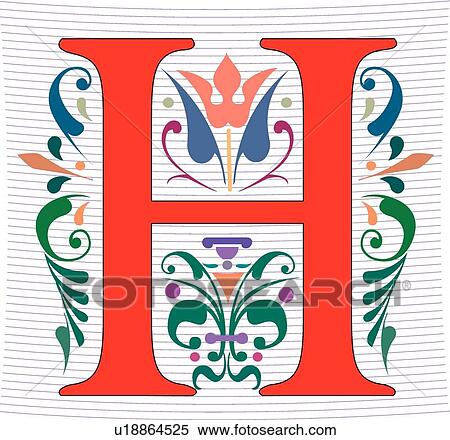 Regal letter H View Large Clip Art Graphic Clipart - Regal letter H. Fotosearch