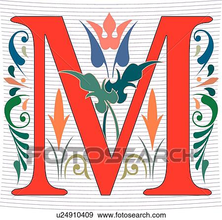 Clip Art - Regal letter M. Fotosearch
