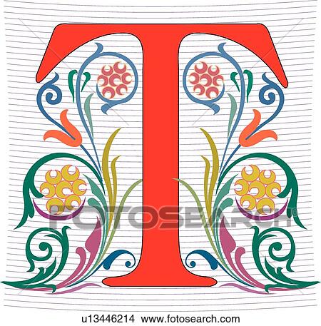 Regal letter T View Large Clip Art Graphic Clipart - Regal letter T. Fotosearch