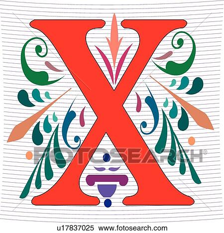 Regal letter X View Large Clip Art Graphic Clipart - Regal letter X. Fotosearch