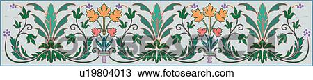 Repeating Floral Pattern Design Ornament View Large Clip Art Graphic Clipart - Repeating Floral Pattern Design Ornament. Fotosearch