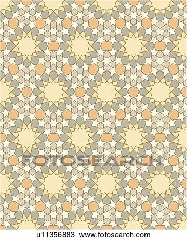 Clipart - Retro brown star yellow background pattern. Fotosearch