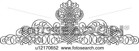 Clipart - Retro Calligraphic Design. Fotosearch