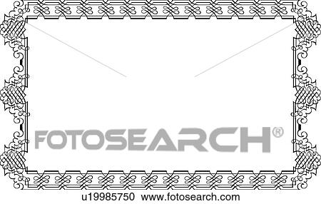 Retro Calligraphic Design Frame View Large Clip Art Graphic Clipart - Retro Calligraphic Design Frame. Fotosearch