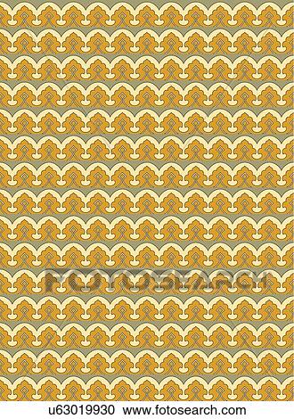 Retro cream green and gold background pattern View Large Clip Art Graphic Clipart - Retro cream green and gold background pattern. Fotosearch