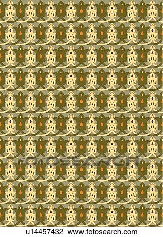 Retro floral background pattern View Large Clip Art Graphic Clipart - Retro floral background pattern . Fotosearch