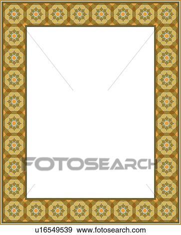 Retro Flower Border View Large Clip Art Graphic Clip Art - Retro Flower Border. Fotosearch