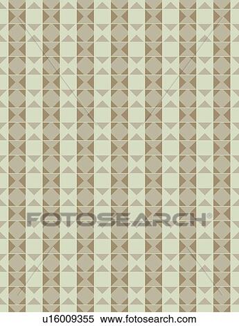 Clipart - Retro green brown triangle background pattern. Fotosearch