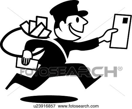 Clip Art - Retro mailman. Fotosearch