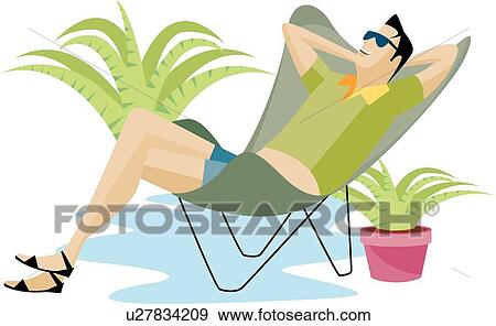 Retro man sunbathing View Large Clip Art Graphic Clip Art - Retro man sunbathing. Fotosearch