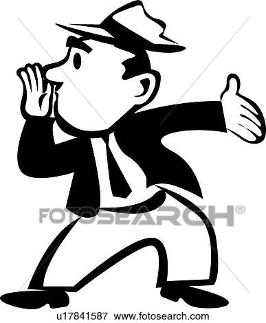 Retro man wearing suit and hat View Large Clip Art Graphic Clip Art - Retro man wearing suit and hat. Fotosearch