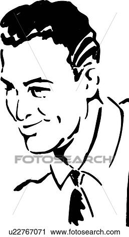 Clipart - Retro man with shirt and tie. Fotosearch