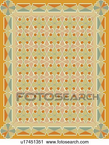 Clipart - Retro orange green pink triangle background pattern. Fotosearch
