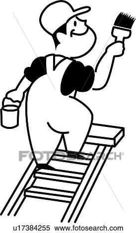 Clipart - Retro painter. Fotosearch